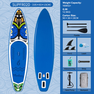 Nadmuchiwany Surfing Paddle Board 11' - Małpi błękit