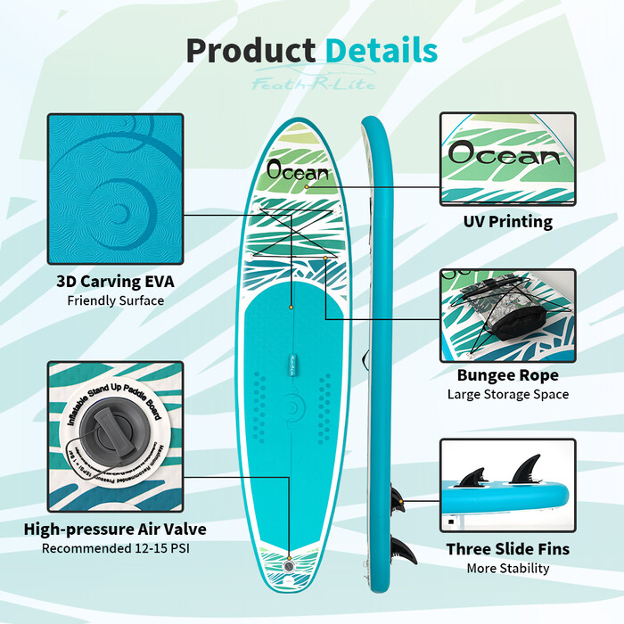 Nadmuchiwany Surfing Paddle Board 11' – Błękitne niebo oceanu