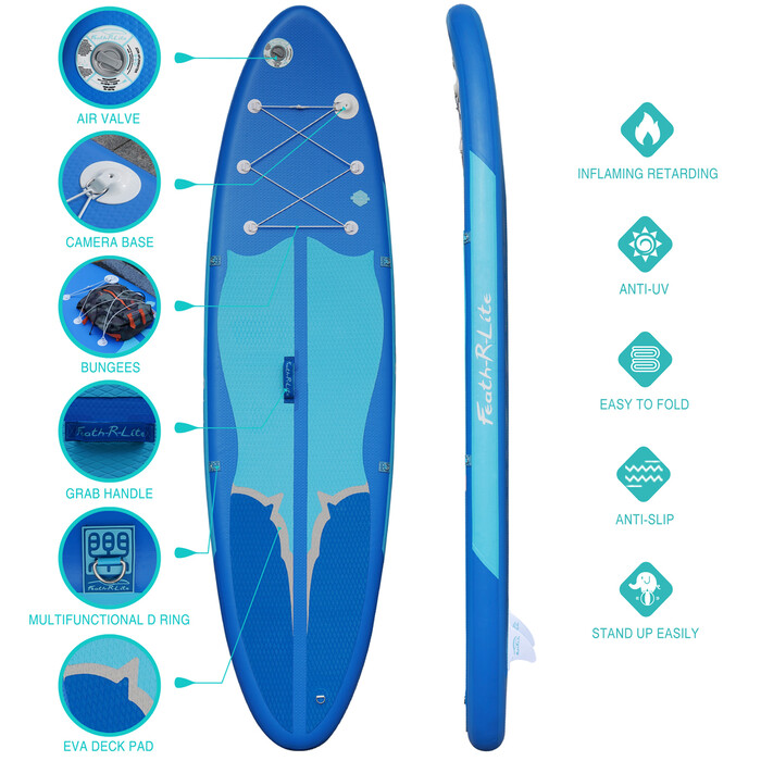 Nadmuchiwany Surfing Paddle Board 11' – Niebieski