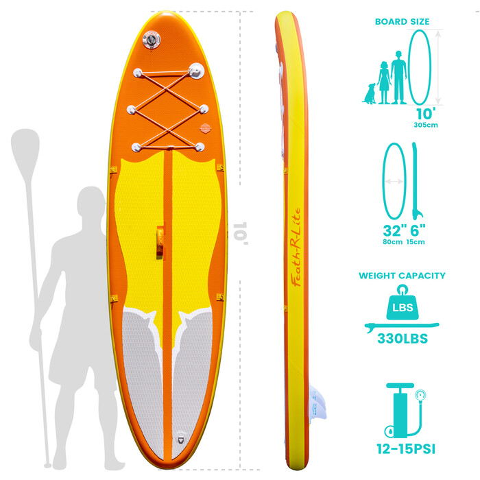 Nadmuchiwany Surfing Paddle Board 11' – Pomarańczowy