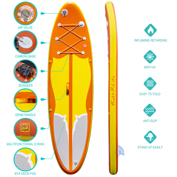 Nadmuchiwany Surfing Paddle Board 11' – Pomarańczowy