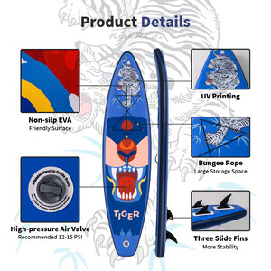 Nadmuchiwany Surfing Paddle Board 11' - Tiger Blue