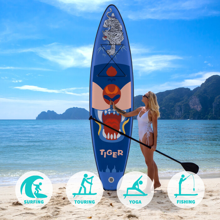 Nadmuchiwany Surfing Paddle Board 11' - Tiger Blue