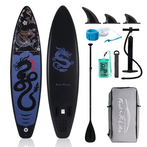 Nadmuchiwany Surfing Paddle Board 11' - Czarny smok