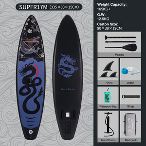 Nadmuchiwany Surfing Paddle Board 11' - Czarny smok